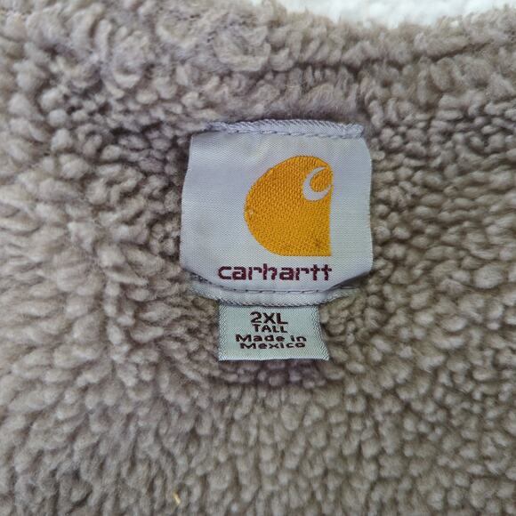 Carhartt Sherpa Lined Sandstone Rugged Canvas Vest V26 FRB Men's Size 2XL Tall - Picture 8 of 9